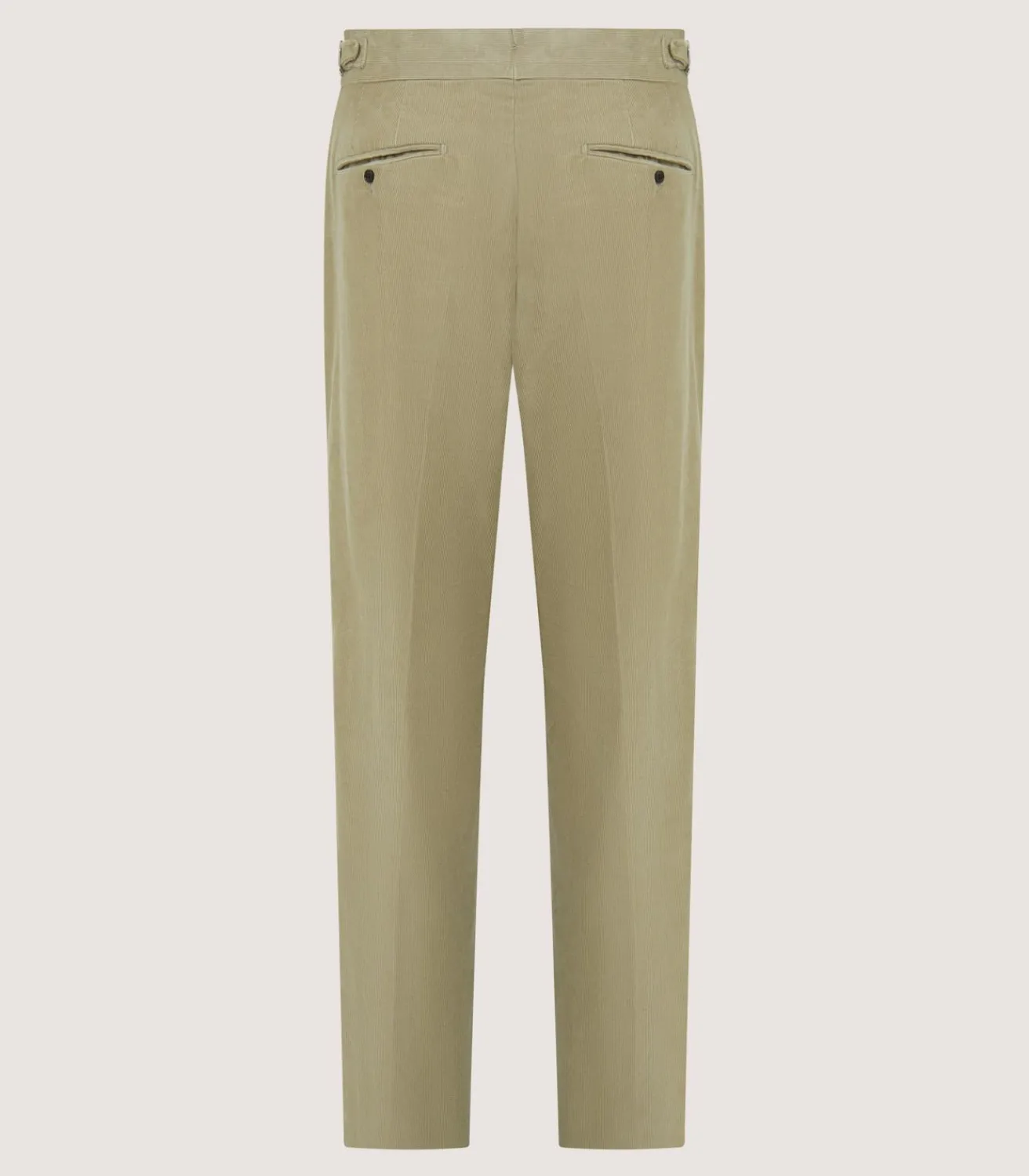 Men'S Cotton Corduroy Side Buckle Trouser In Pale Stone-Purdey Best