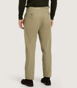 Men'S Cotton Corduroy Side Buckle Trouser In Pale Stone-Purdey Best