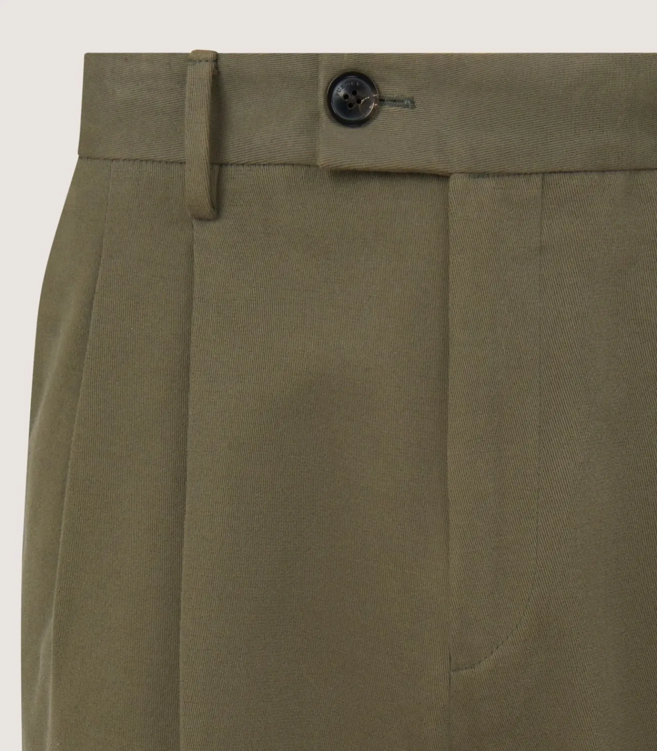 Men'S Dark Olive Cotton Dart Front Trousers-Purdey Sale