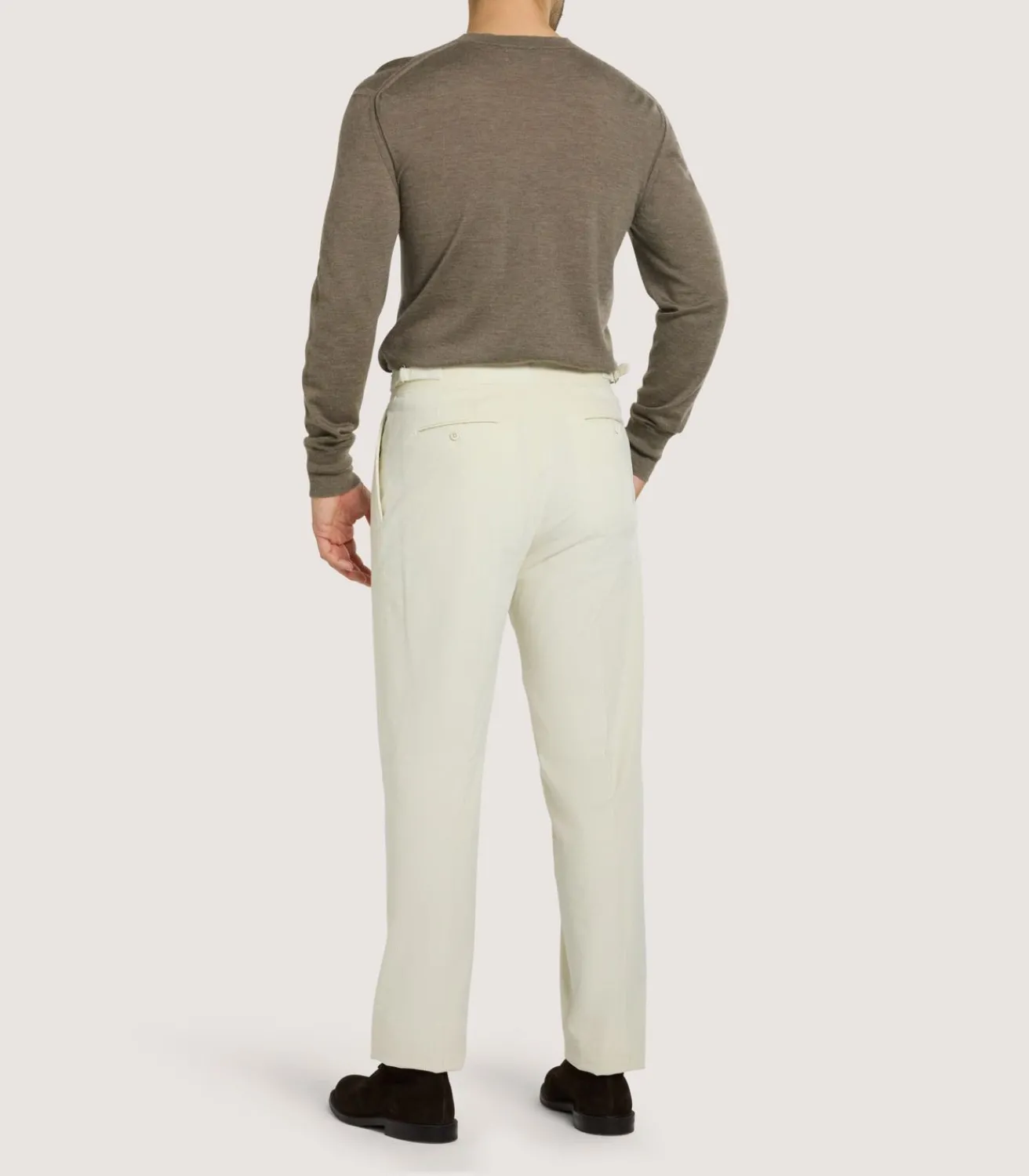 Men'S Double Buckle Cord Trousers-Purdey Discount