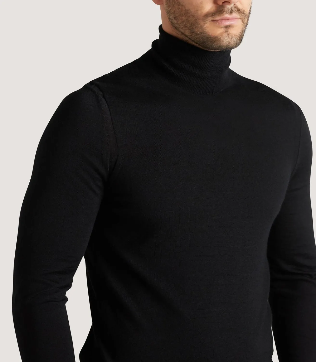 Men'S Extra Fine Worsted Cashmere Seamless Turtleneck-Purdey Hot