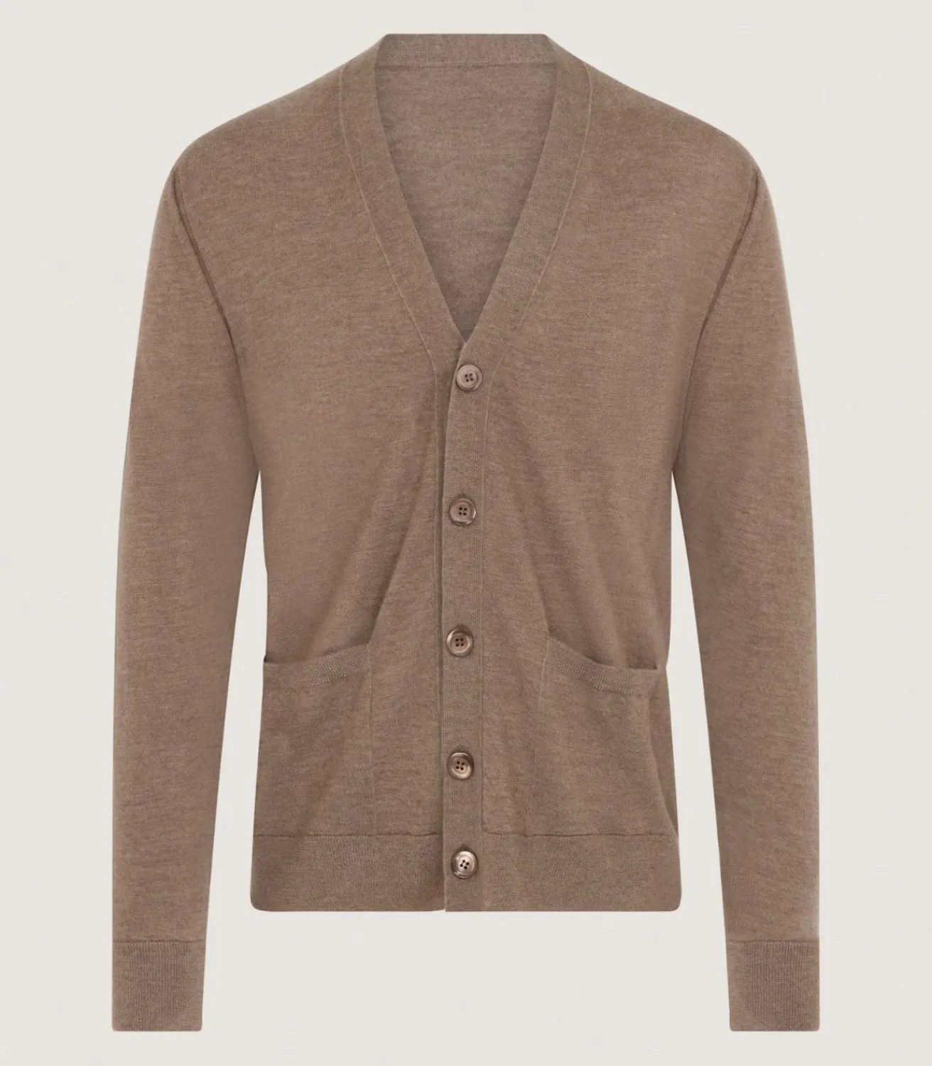 Men'S Extra Fine Worsted Cashmere Seamless Cardigan-Purdey Clearance