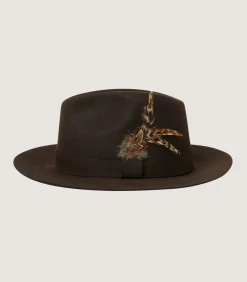 Men'S Fedora With Feather-Purdey Sale
