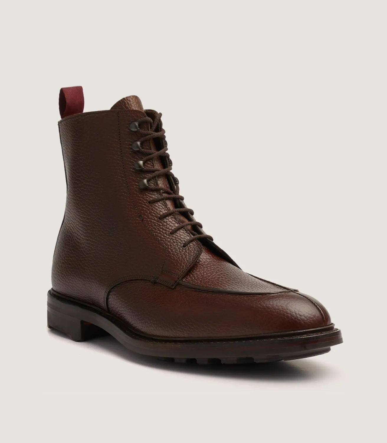 Men'S Grain Leather Ankle Boot In Dark Brown-Purdey