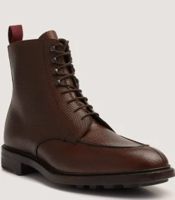 Men'S Grain Leather Ankle Boot In Dark Brown-Purdey