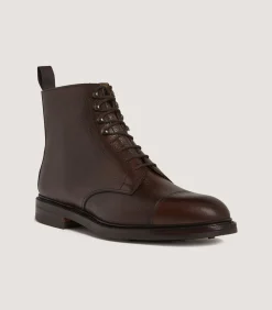 Men'S Grain Leather Boot In Dark Brown-Purdey Discount