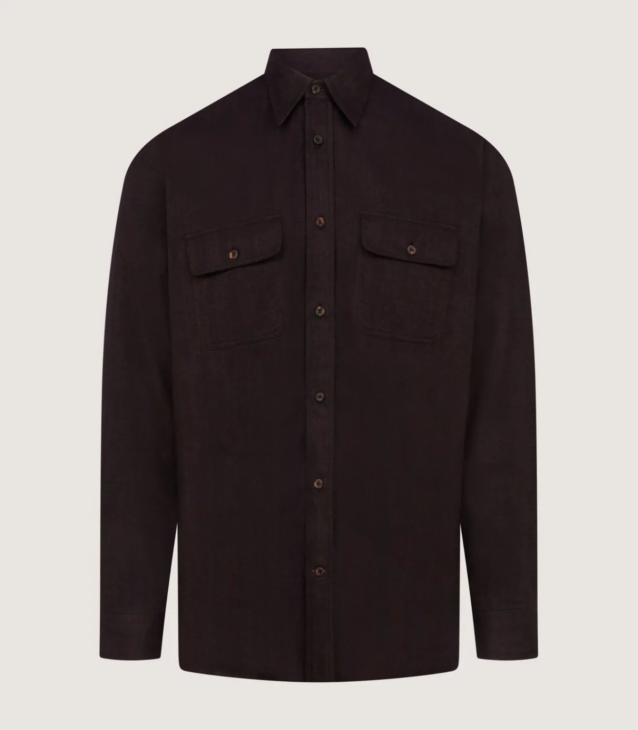 Men'S Herringbone Double Pocket Shirt In Walnut-Purdey Discount