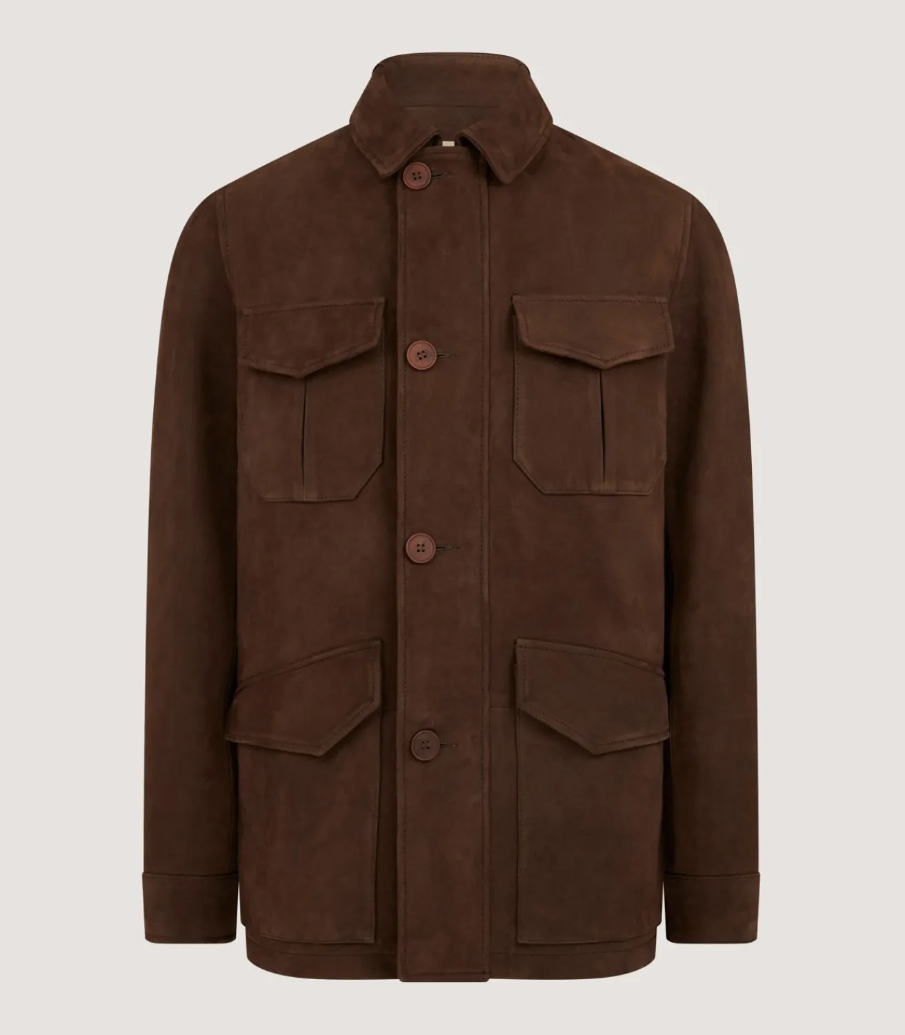 Men'S Kensington Nubuck Jacket In Dark Brown-Purdey