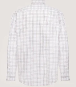 Men'S Light Cotton Check Button Down Shirt In Taupe-Purdey Best