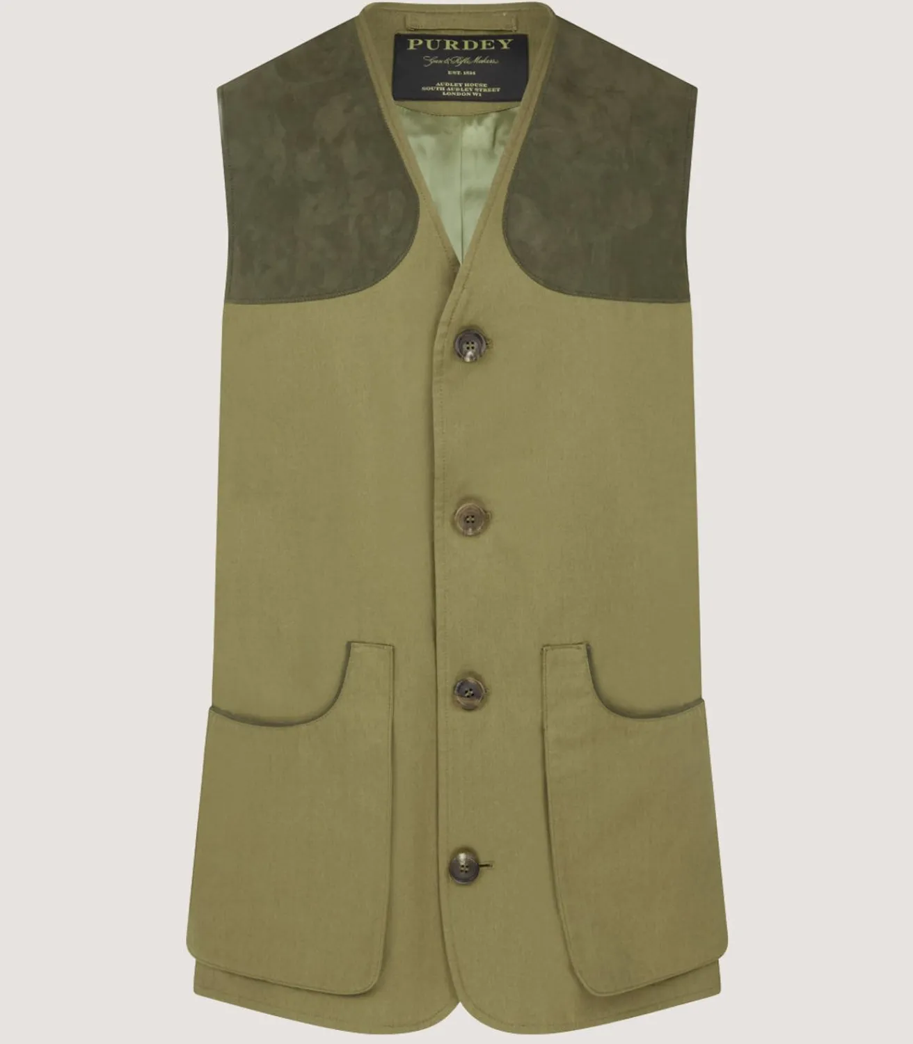 Men'S Lightweight Cotton Sporting Vest In Green-Purdey Best