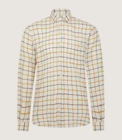 Men'S Linen Flannel Tattersall Sporting Shirt-Purdey Best