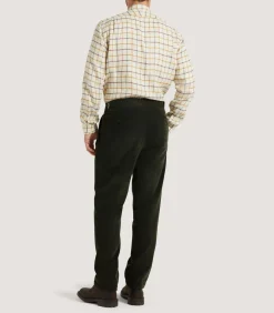 Men'S Linen Flannel Tattersall Sporting Shirt-Purdey Best