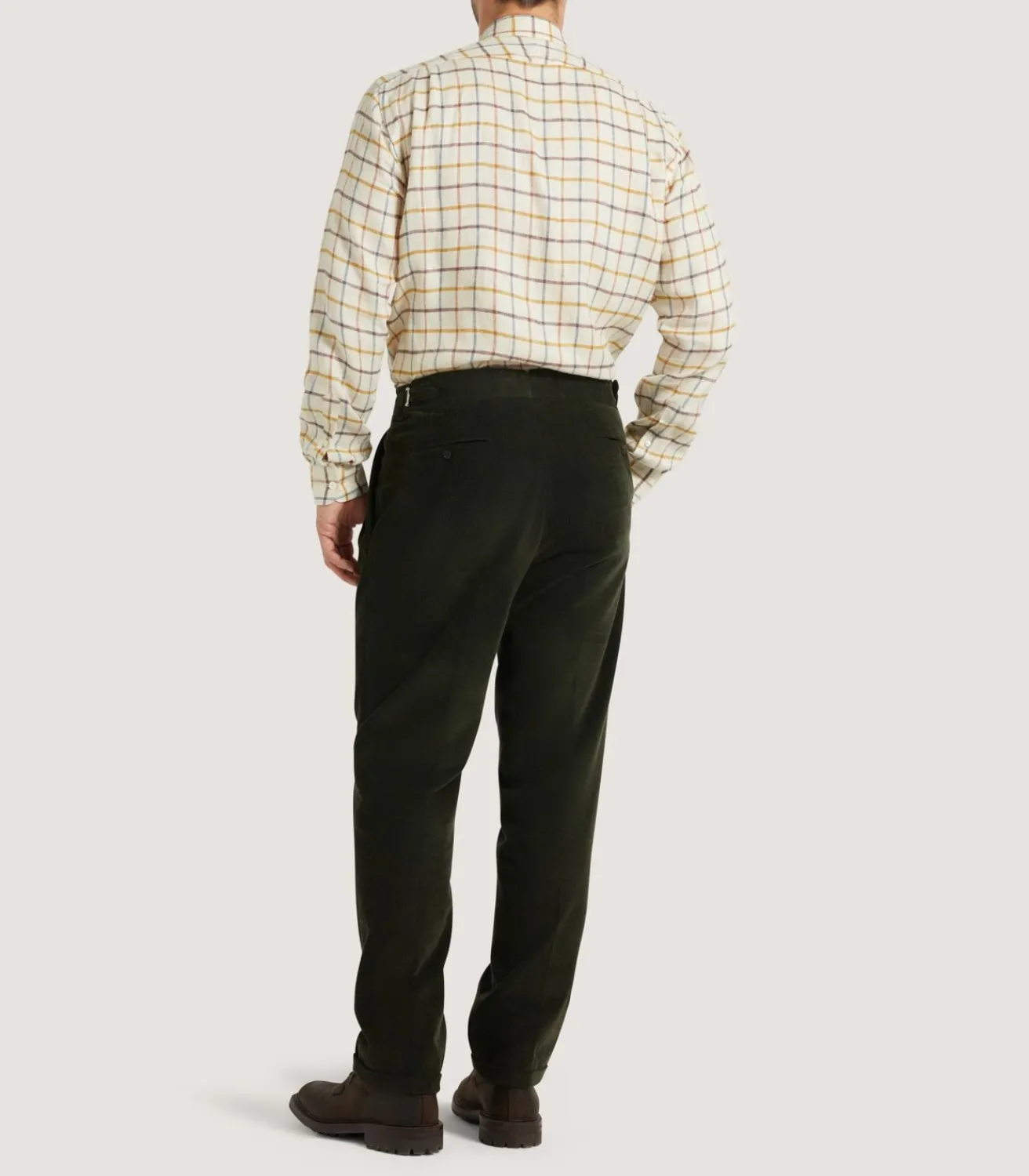 Men'S Linen Flannel Tattersall Sporting Shirt-Purdey Best