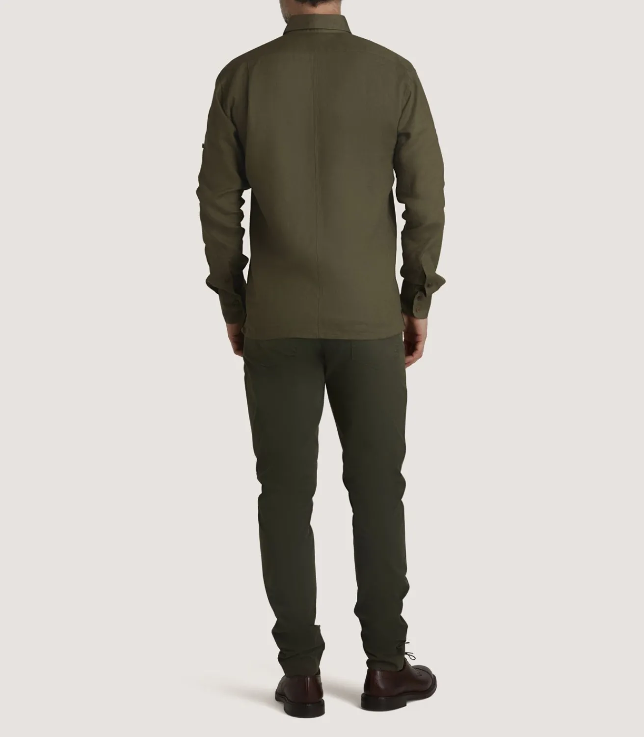 Men'S Linen Selous Safari Shirt In Forest Green-Purdey Hot