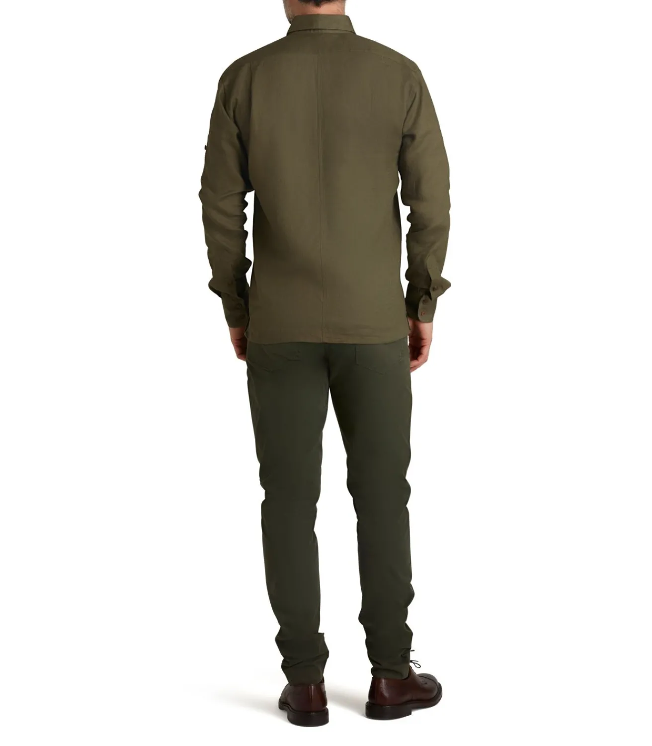 Men'S Linen Selous Safari Shirt In Forest Green-Purdey Hot