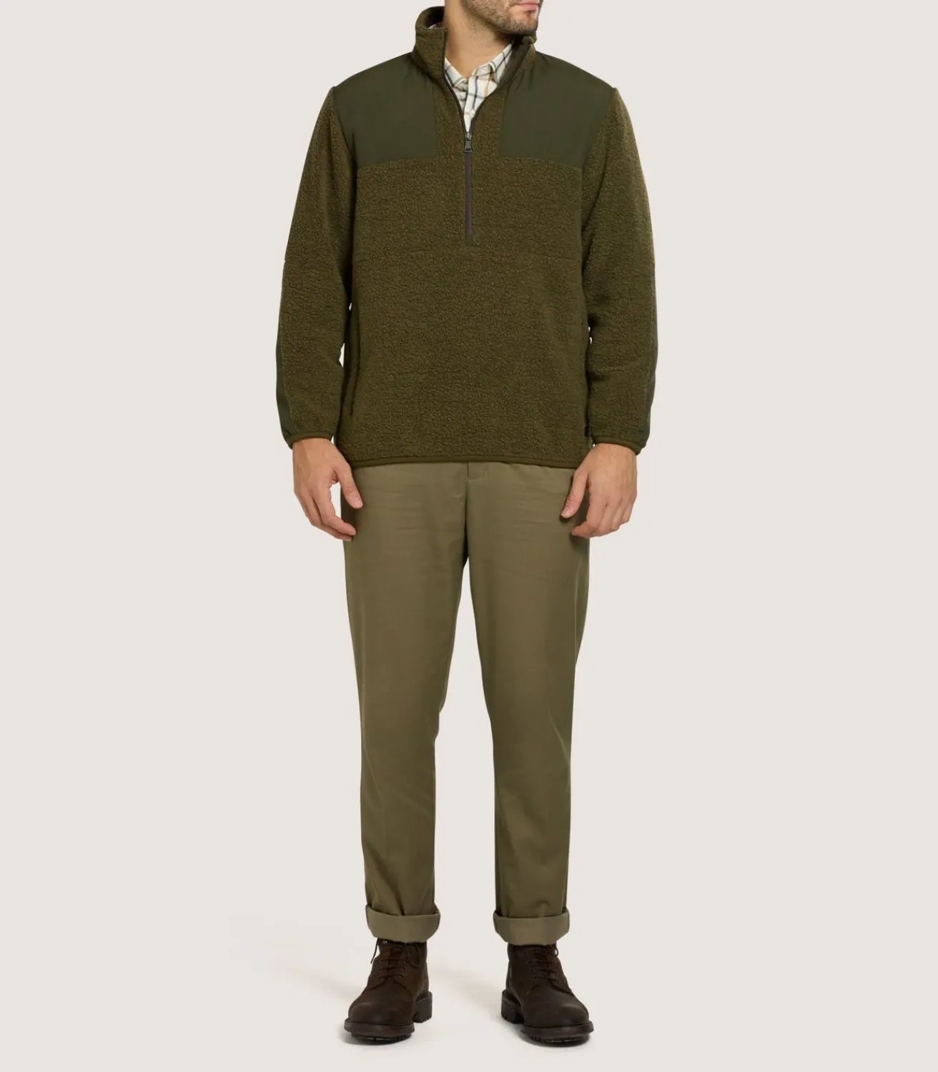 Men'S Merino Lux Half Zip Sporting Fleece-Purdey Discount