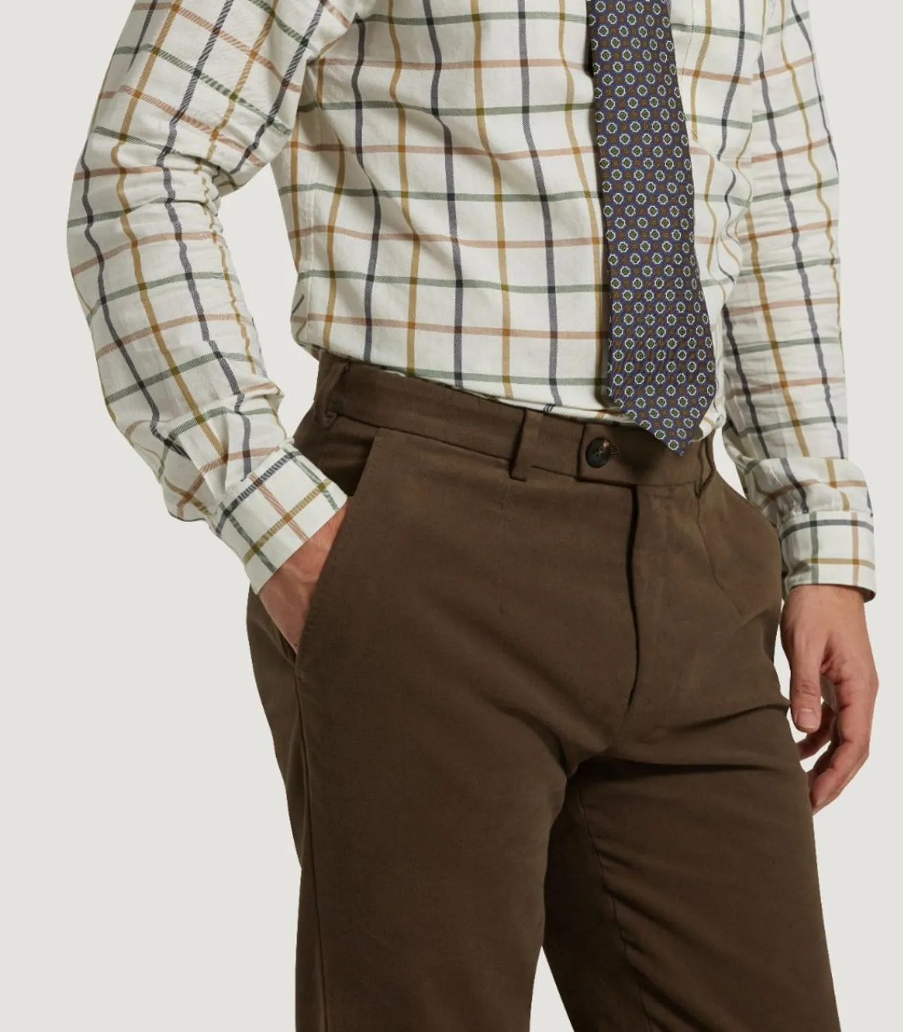 Men'S Moleskin Flat Front Sporting Trouser-Purdey Outlet