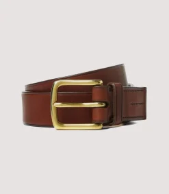 Men'S Oak Bark Tanned Leather Belt In Havana-Purdey Online