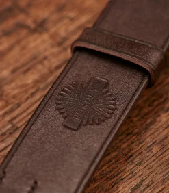 Men'S Oak Bark Tanned Leather Belt In Havana-Purdey Online