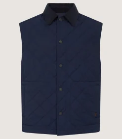 Men'S Padded Gilet In Navy-Purdey Clearance