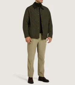Men'S Padded Jacket In Dark Olive-Purdey