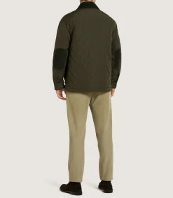 Men'S Padded Jacket In Dark Olive-Purdey