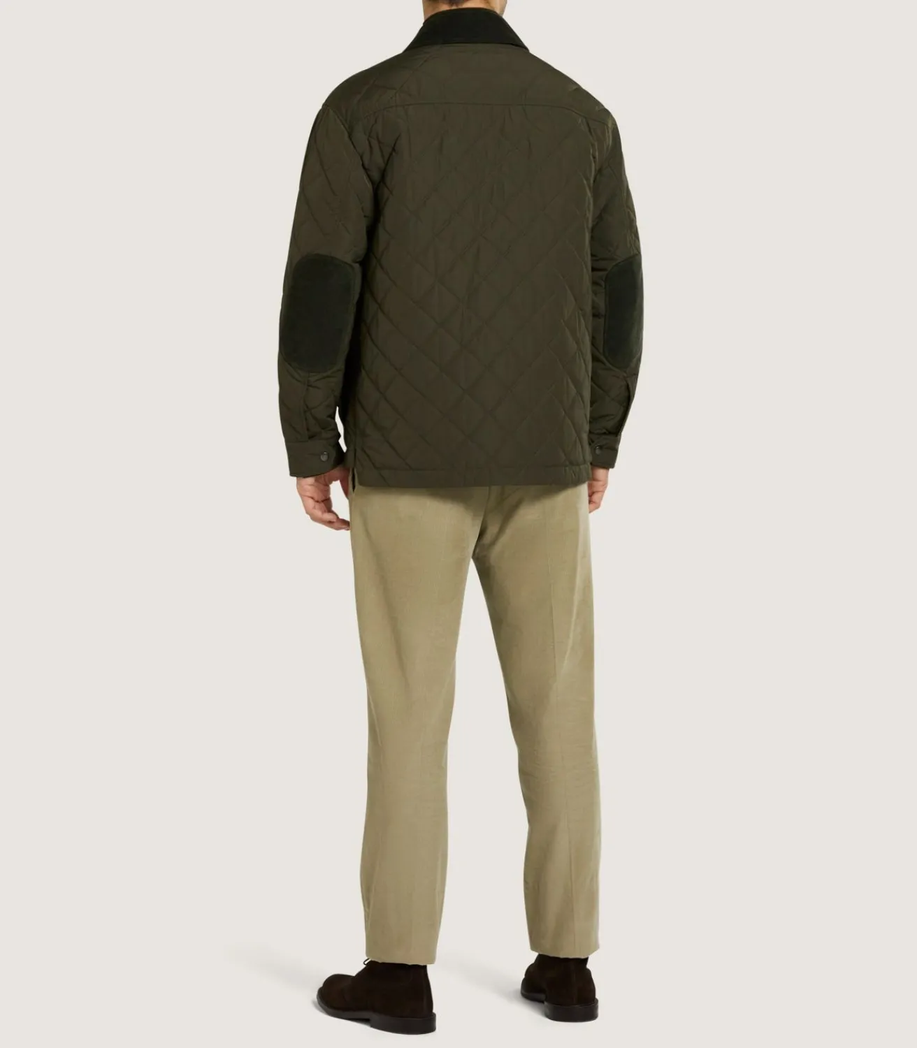 Men'S Padded Jacket In Dark Olive-Purdey