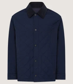 Men'S Padded Jacket In Navy-Purdey Discount