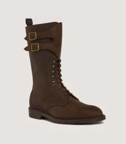 Men'S Rough Out Nubuck Twin Strap Boot With Ridgeway Sole In Dark Brow-Purdey Outlet
