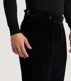 Men'S Side Buckle Trouser In Black-Purdey Discount