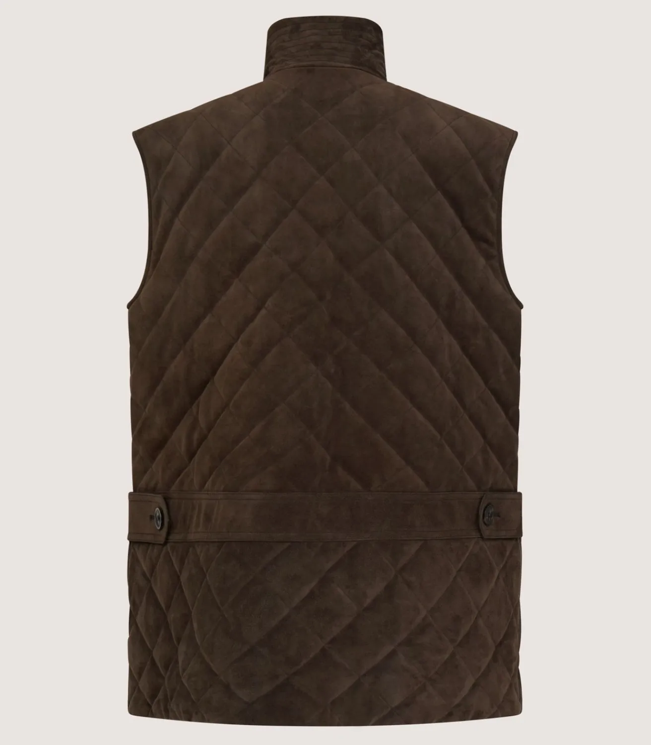 Men'S Suede Padded Gilet In Walnut-Purdey Sale