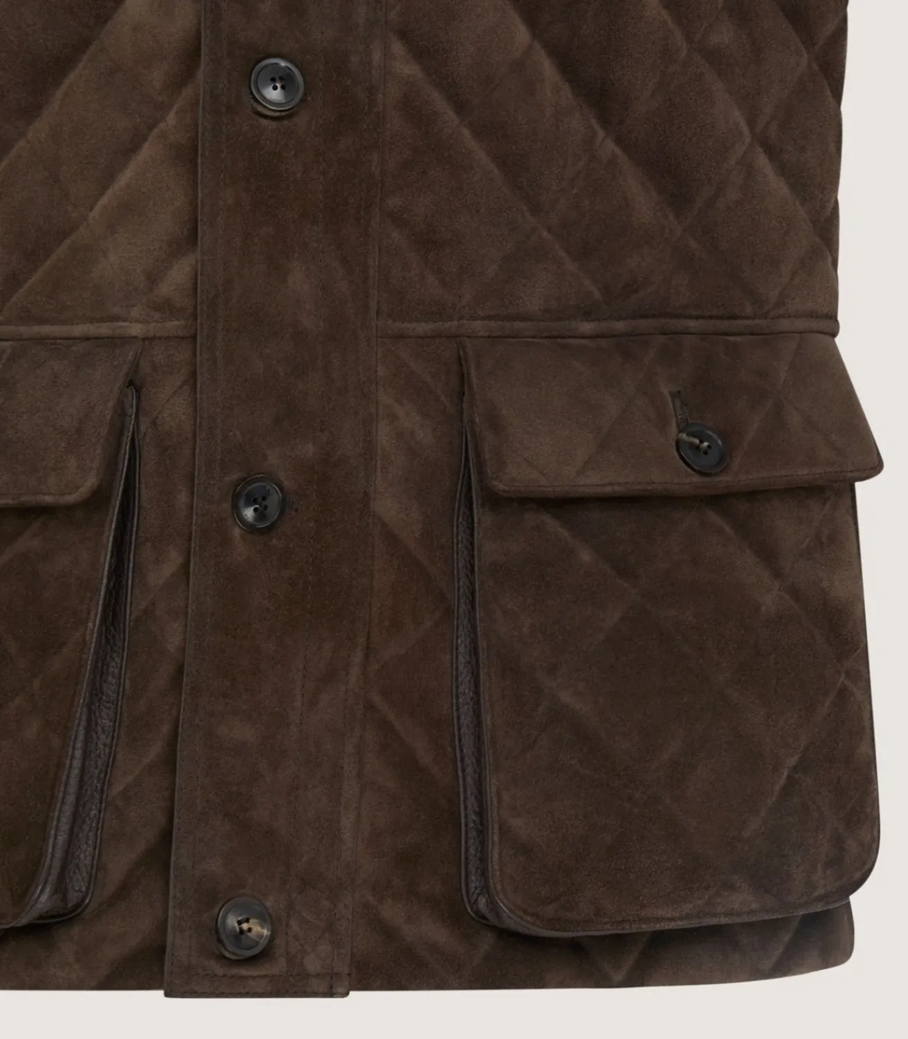 Men'S Suede Padded Gilet In Walnut-Purdey Sale