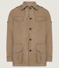 Men'S Summer Dry Wax Safari Jacket In Taupe-Purdey Best