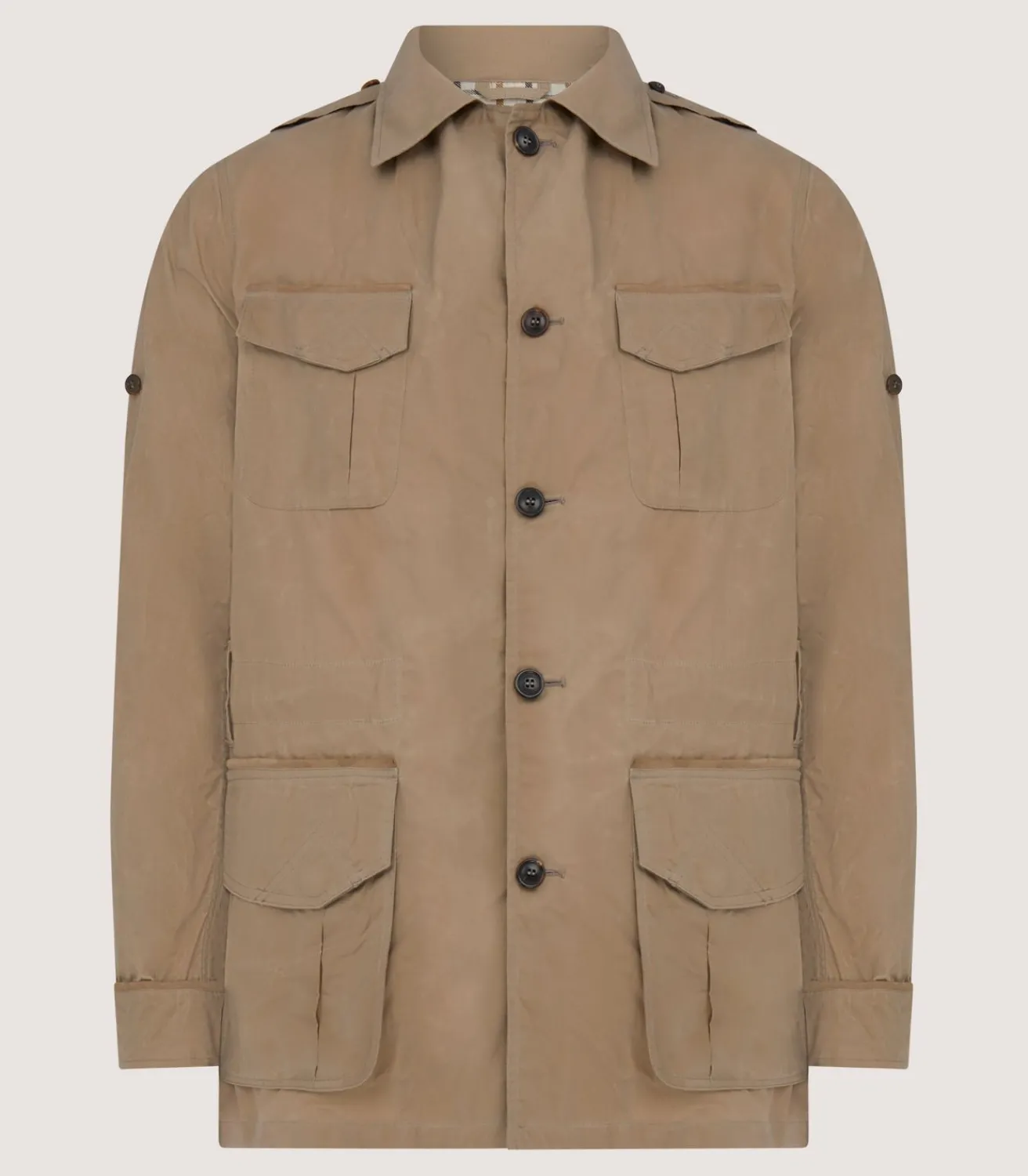 Men'S Summer Dry Wax Safari Jacket In Taupe-Purdey Best