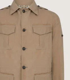 Men'S Summer Dry Wax Safari Jacket In Taupe-Purdey Best