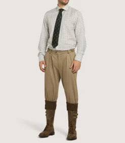 Men'S Summer Sporting Half Tattersall Double Cuff Shirt-Purdey