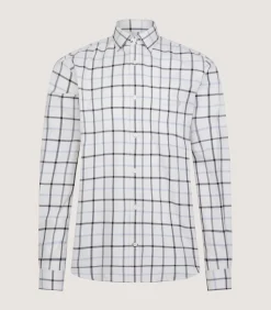 Men'S Summer Sporting Windowpane Pocket Shirt In Blue-Purdey Discount