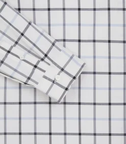 Men'S Summer Sporting Windowpane Pocket Shirt In Blue-Purdey Discount