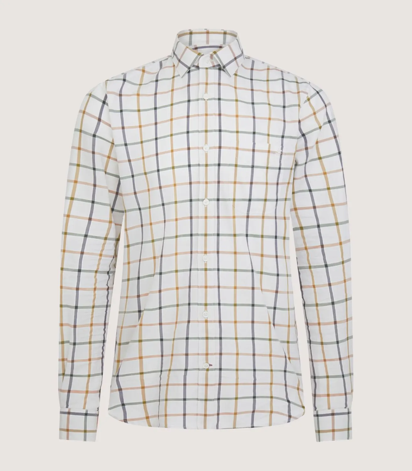 Men'S Summer Sporting Windowpane Pocket Shirt In Green-Purdey Clearance