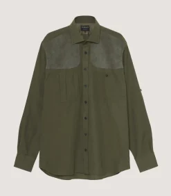 Men'S Technical Sporting Shirt In Khaki Green-Purdey Online