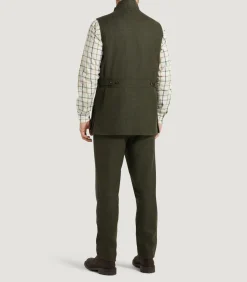 Men'S Technical Tweed High Collar Sporting Vest In Strathbeg-Purdey Clearance