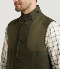 Men'S Technical Tweed High Collar Sporting Vest In Strathbeg-Purdey Clearance
