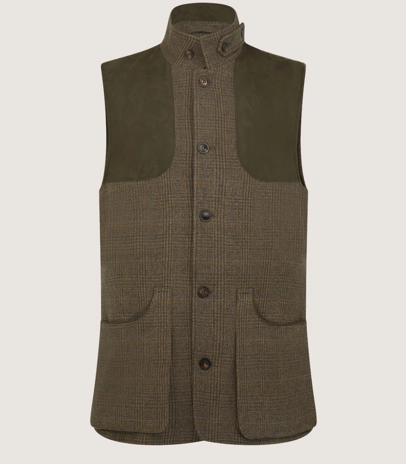 Men'S Tweed High Collar Sporting Vest In Morlich-Purdey Online