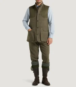 Men'S Tweed High Collar Sporting Vest In Morlich-Purdey Online