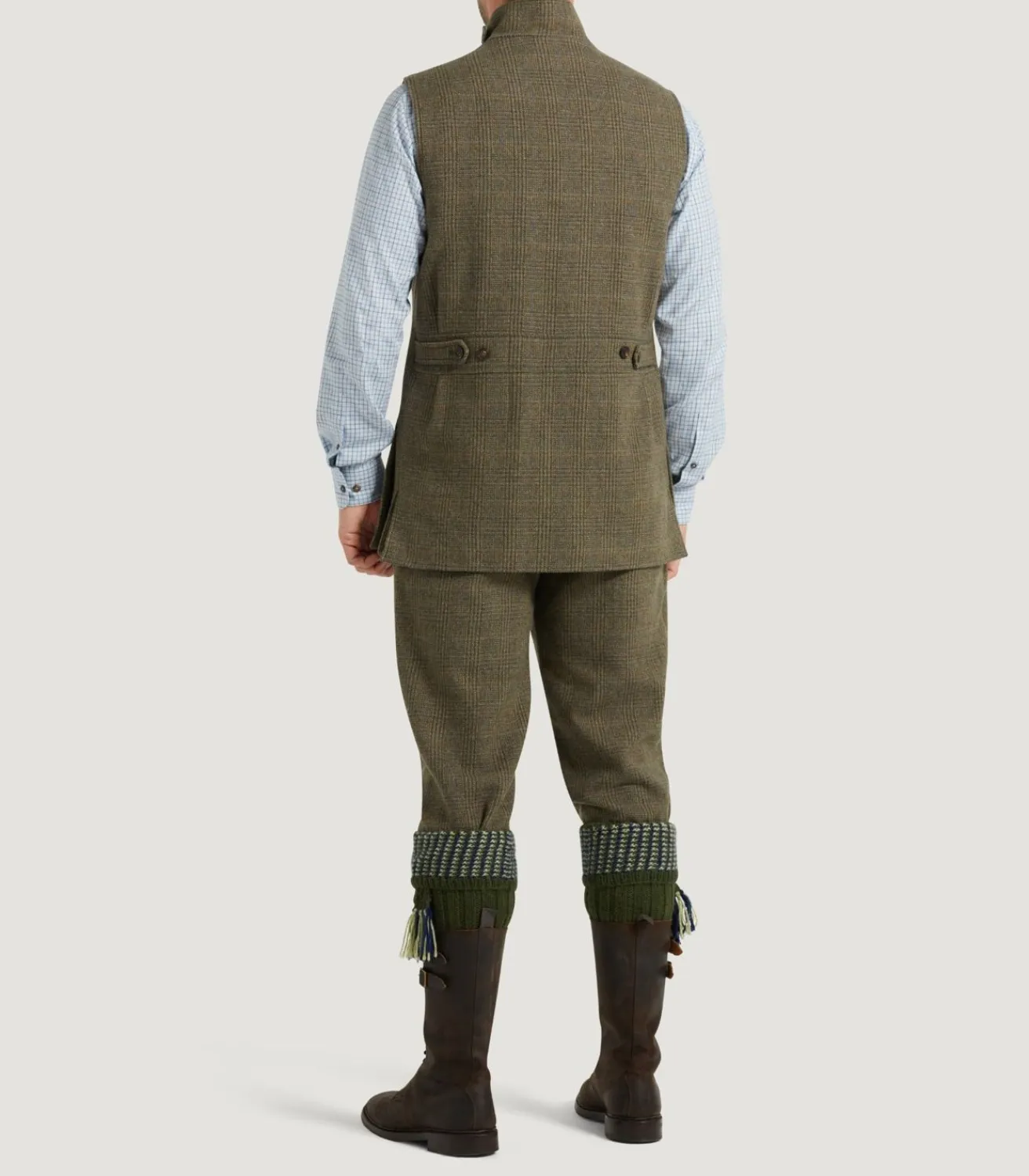 Men'S Tweed High Collar Sporting Vest In Morlich-Purdey Online
