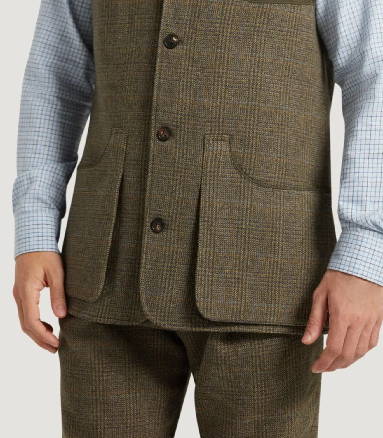 Men'S Tweed High Collar Sporting Vest In Morlich-Purdey Online