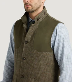 Men'S Tweed High Collar Sporting Vest In Morlich-Purdey Online