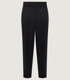 Men'S Two Pleat Trouser In Black-Purdey Hot