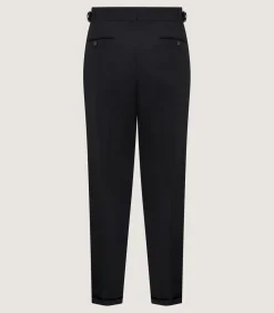 Men'S Two Pleat Trouser In Black-Purdey Hot