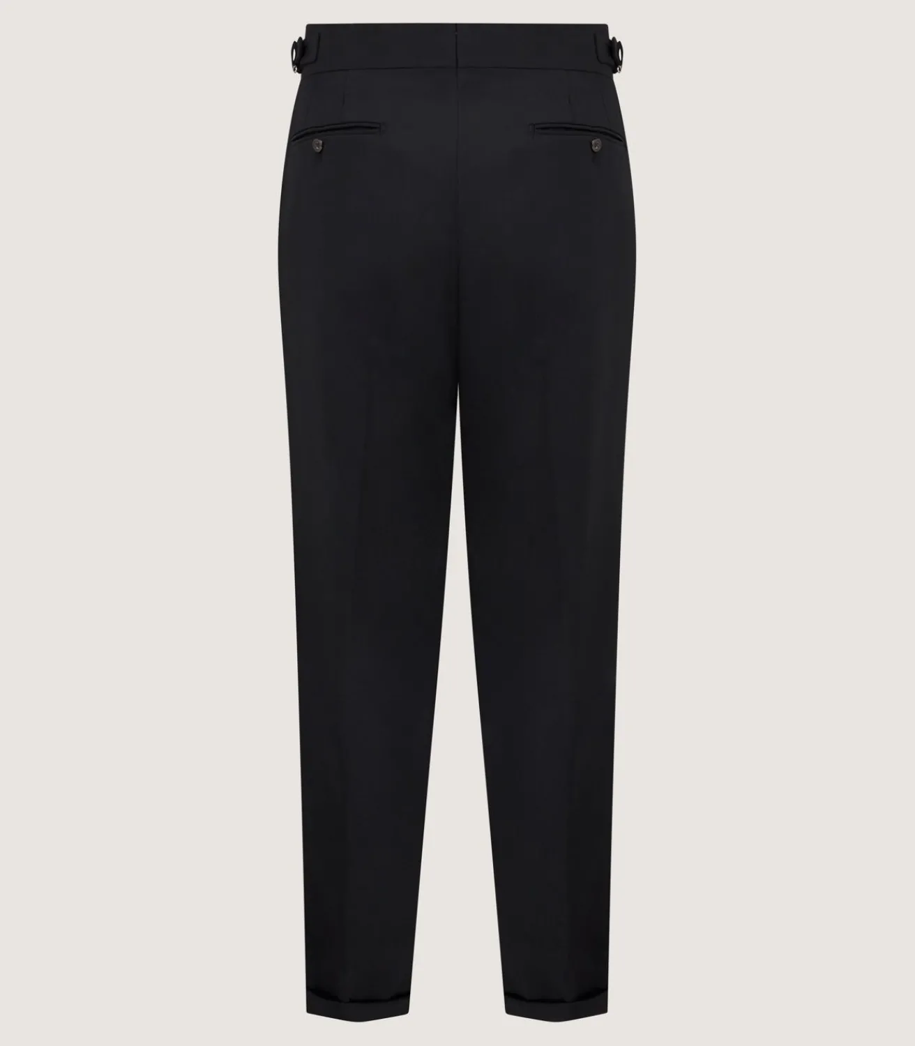 Men'S Two Pleat Trouser In Black-Purdey Hot